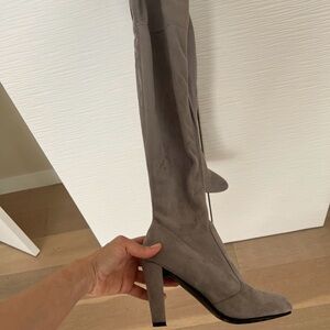 Gray over Knee-High Women's Boots